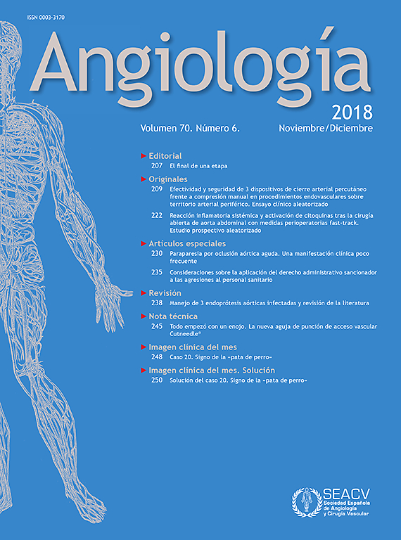 Go to journal home page - Angiología