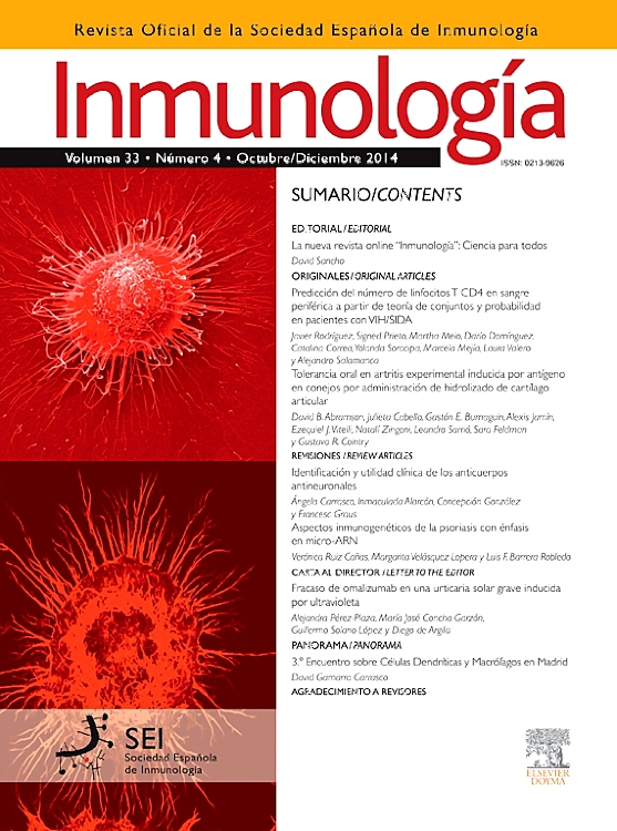 Go to journal home page - Inmunología